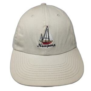 KNP Baseball Cap Beige One Size Newport Sailboat Embroidery Hat Slideback Cotton